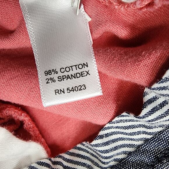 Banana Republic Shorts Womens 6 Pink Sun Blaze We Roll Up Chino Cuffed Preppy - Picture 6 of 14